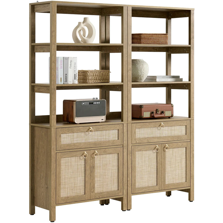 Terra 68.5Inch Bookshelf with Drawers