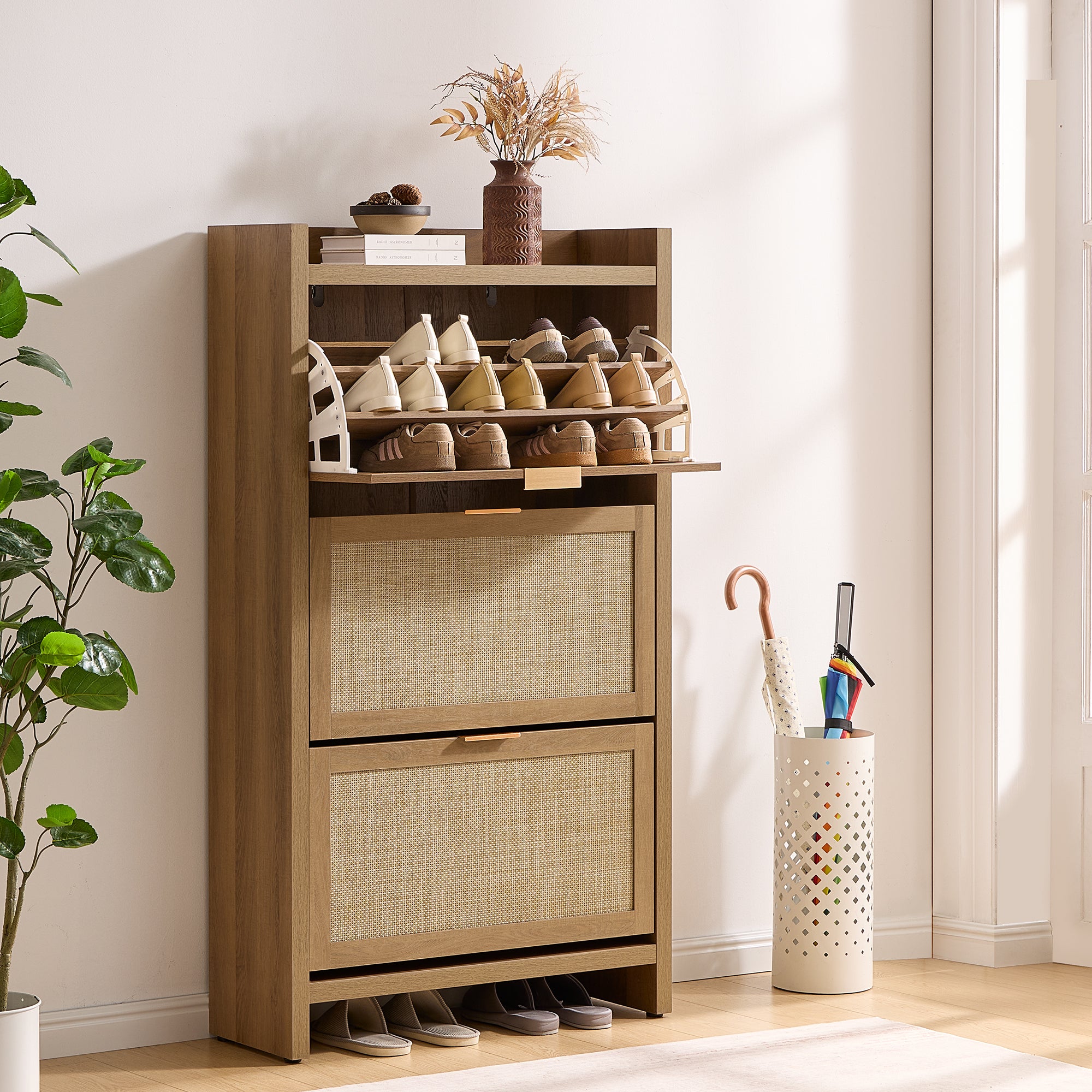 Savanna Flip Door Shoe Cabinet, 30 Pairs Shoes