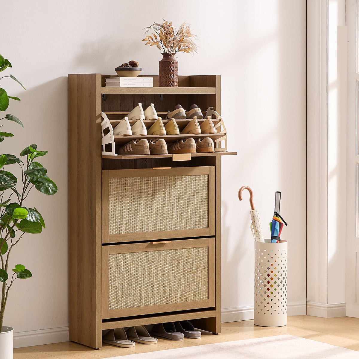 Savanna Flip Door Shoe Cabinet, 30 Pairs Shoes, Set of 3