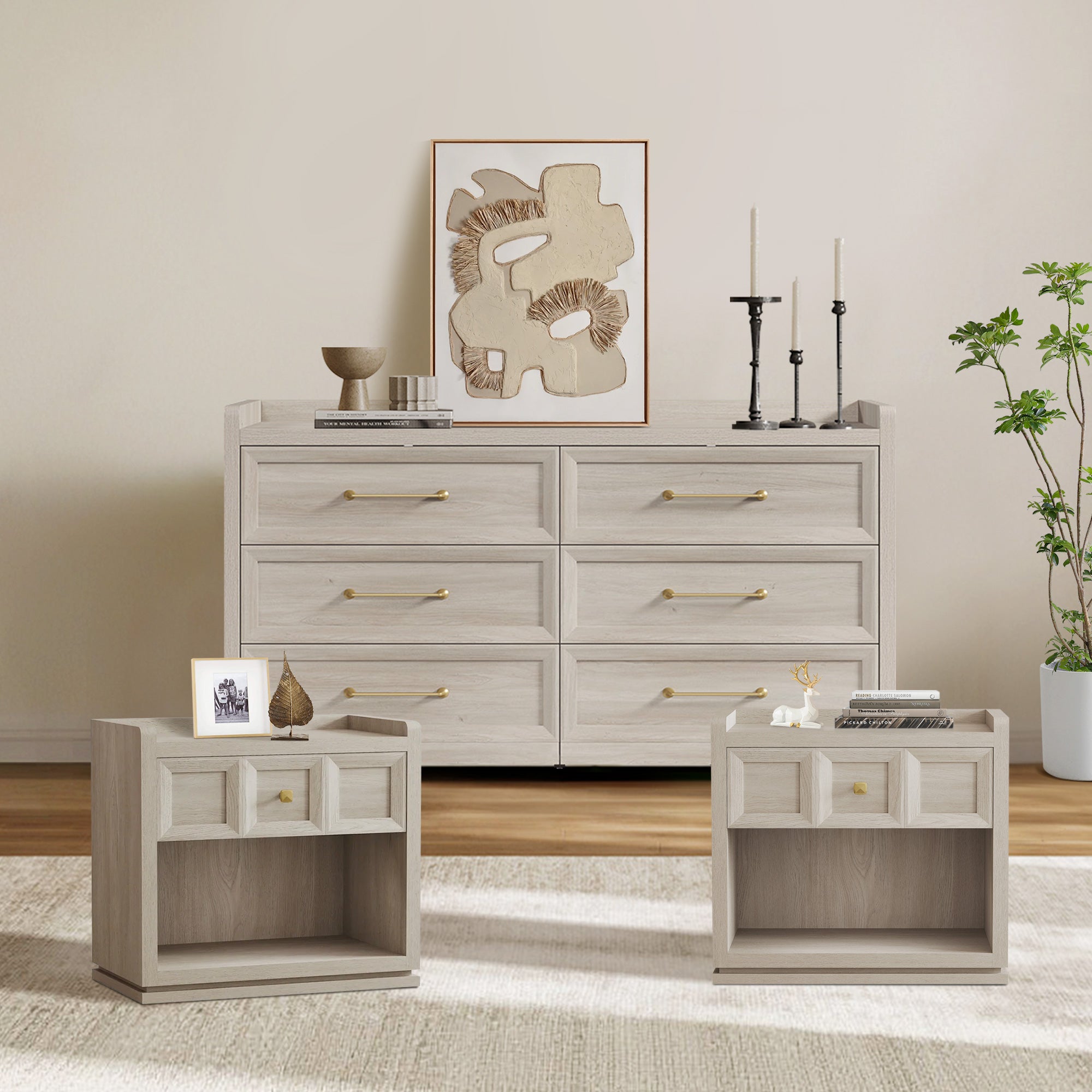 Helio 6 Drawers Dresser and Nightstand