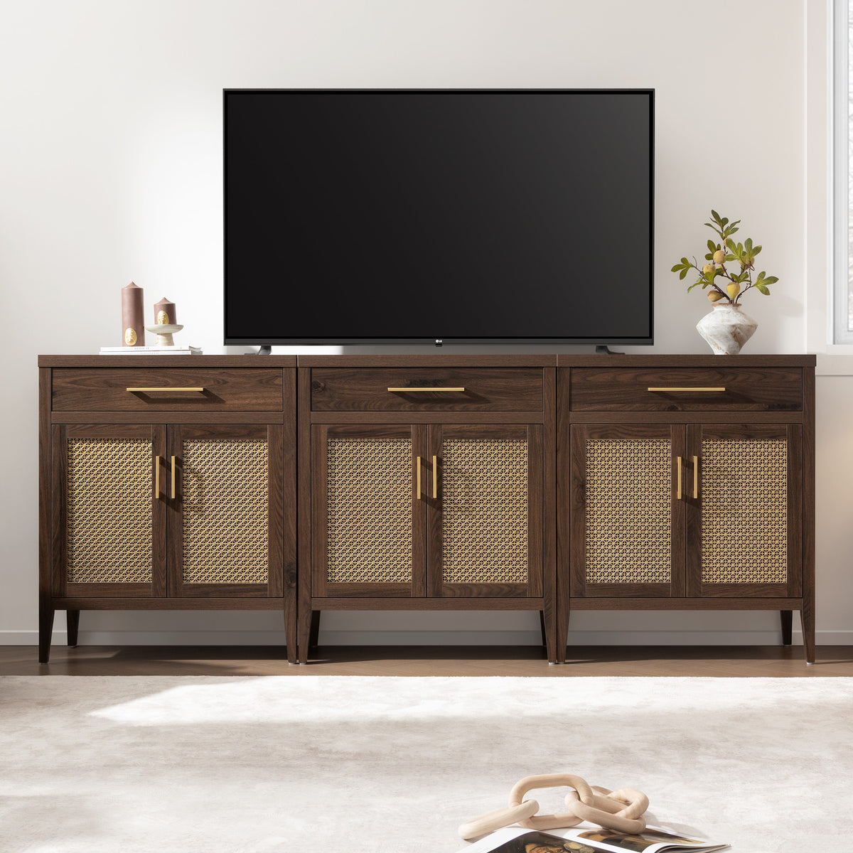 Andy Buffet Cabinet with Storage, Set of 3