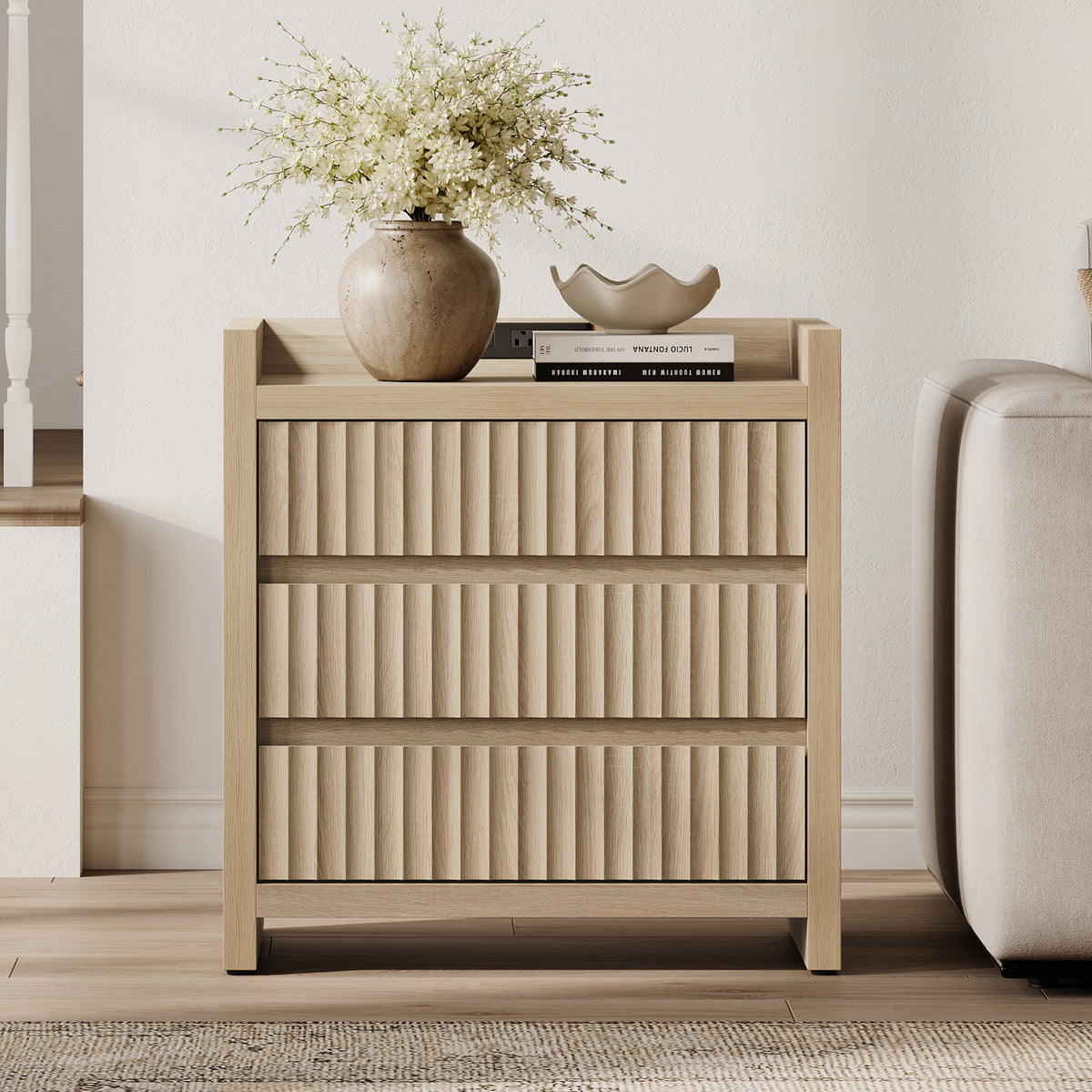 Prelude 3-Drawer Nightstand, Charging Station