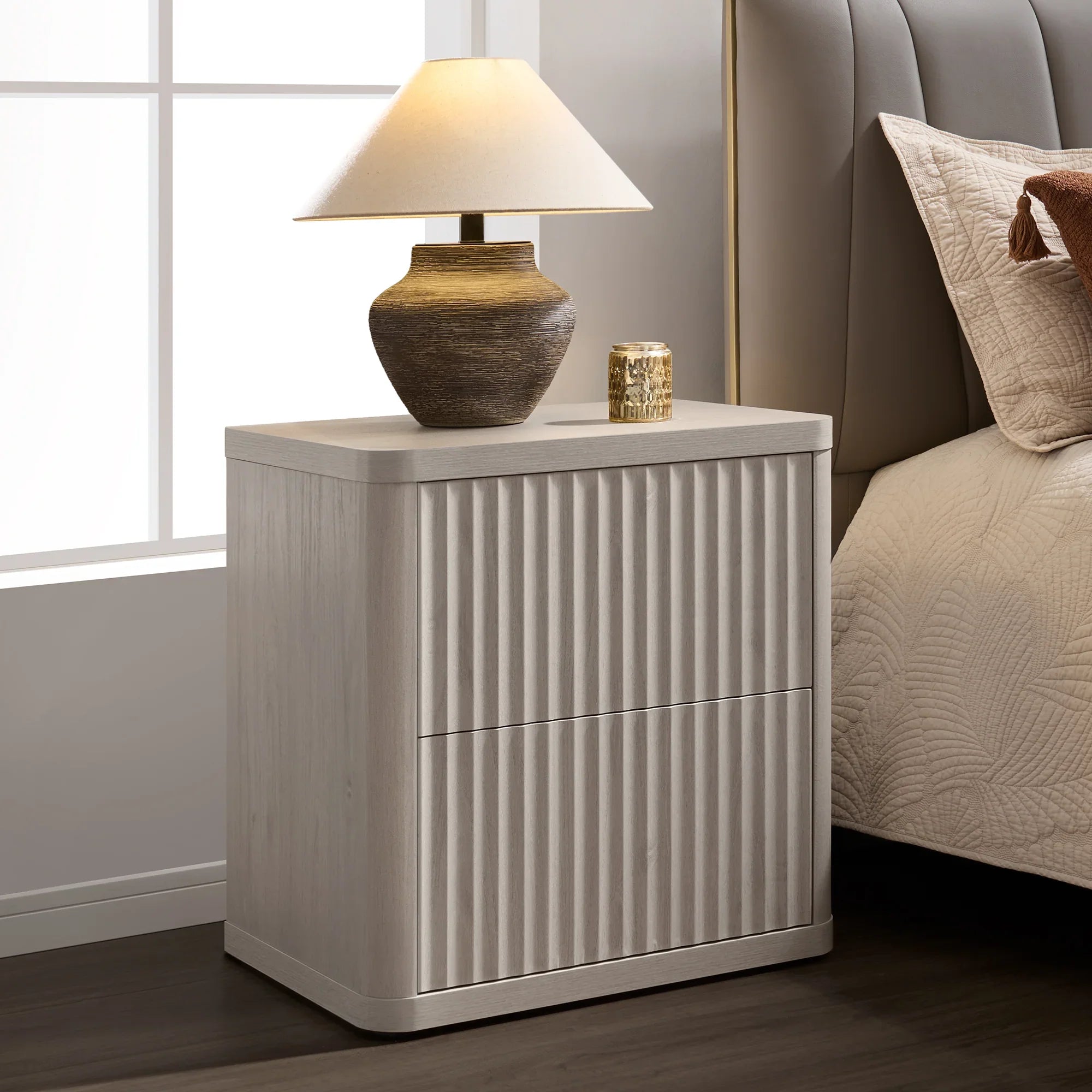 Cas 2 Drawers Nightstand for Bedroom