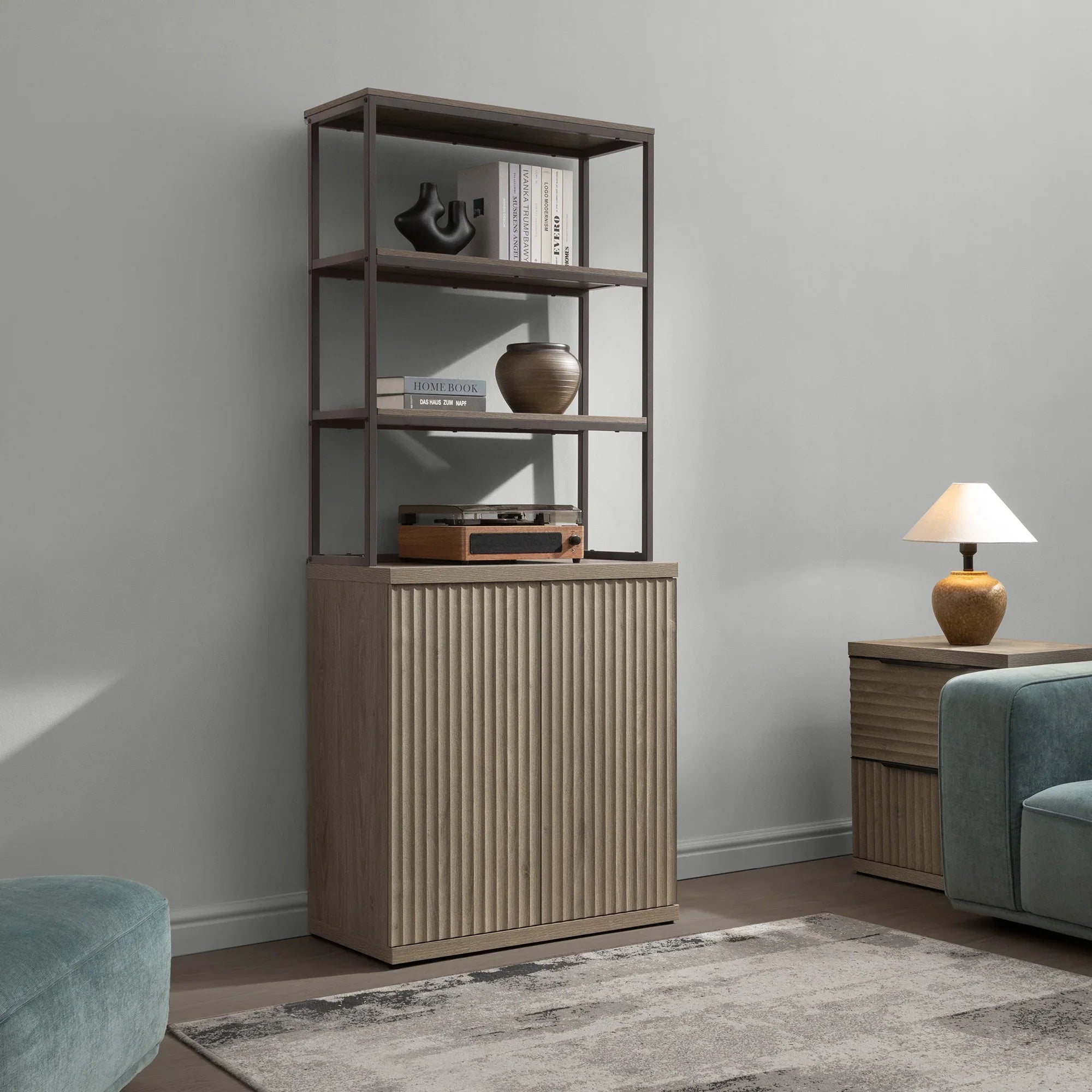 Stria Bookshelf with Storage