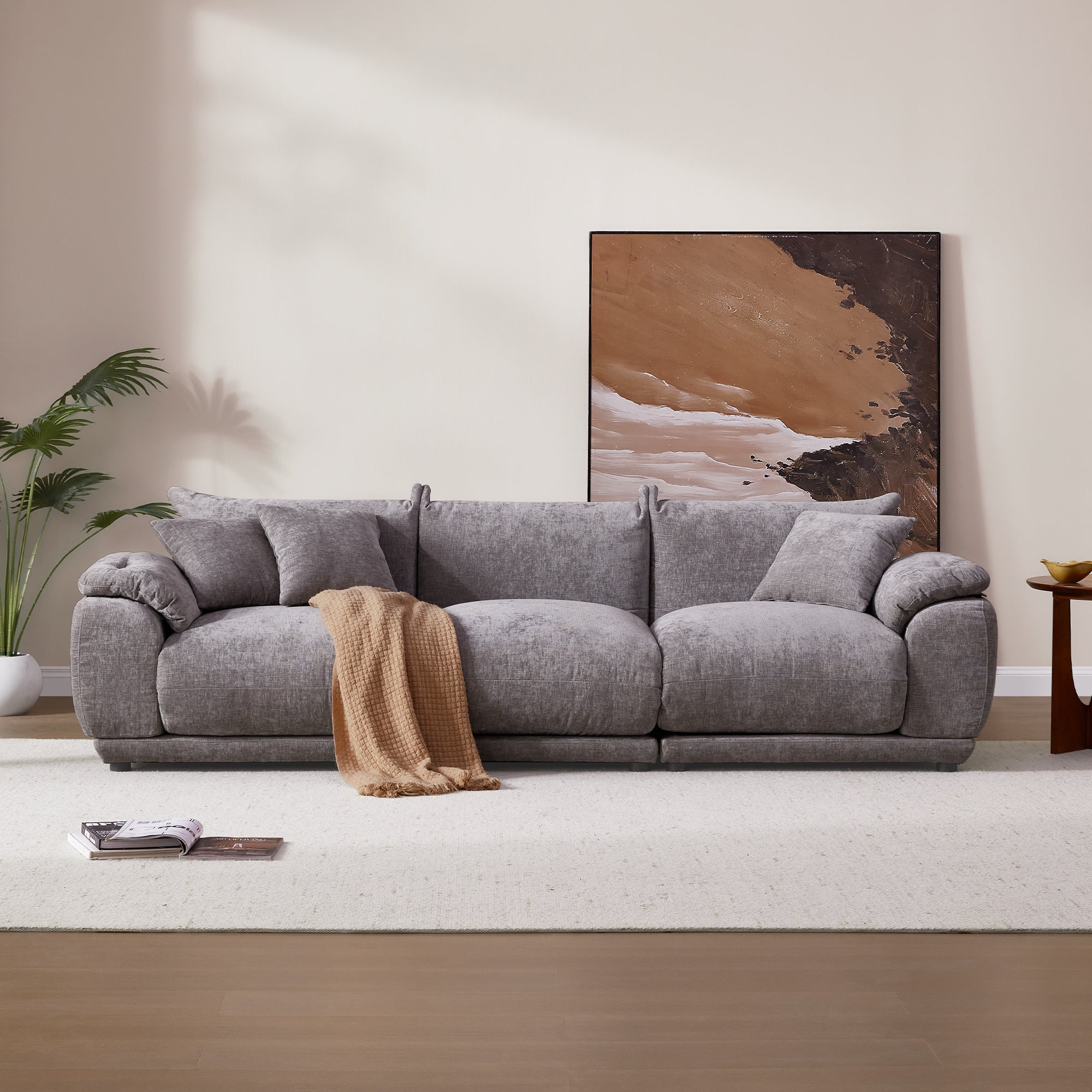 Noor Sectional 3 Seater Couch, Deep Seat