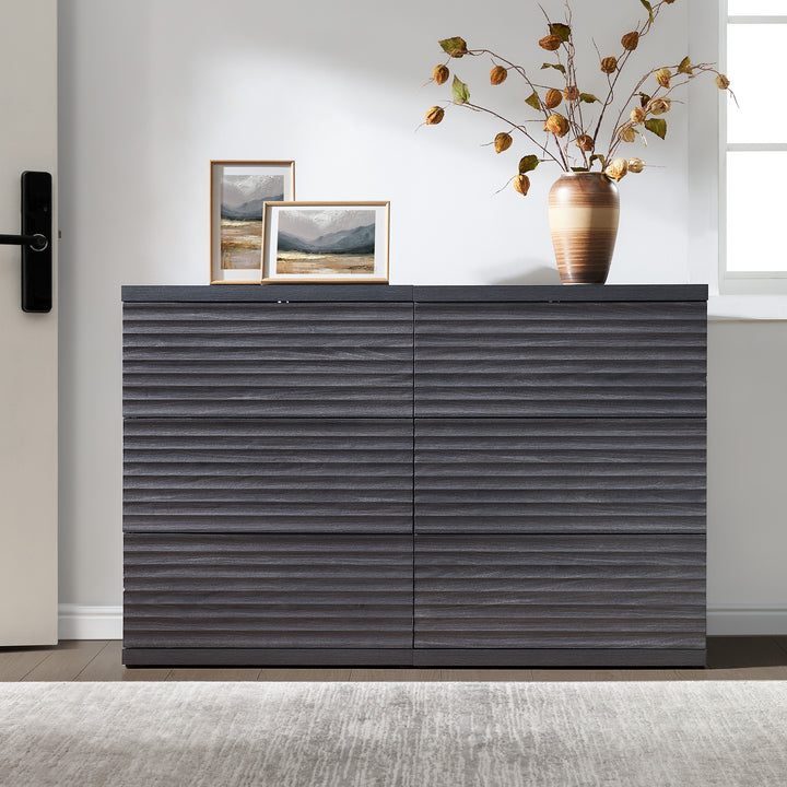 Stria Fluted Media Console Cabinet for TV, Set of 2