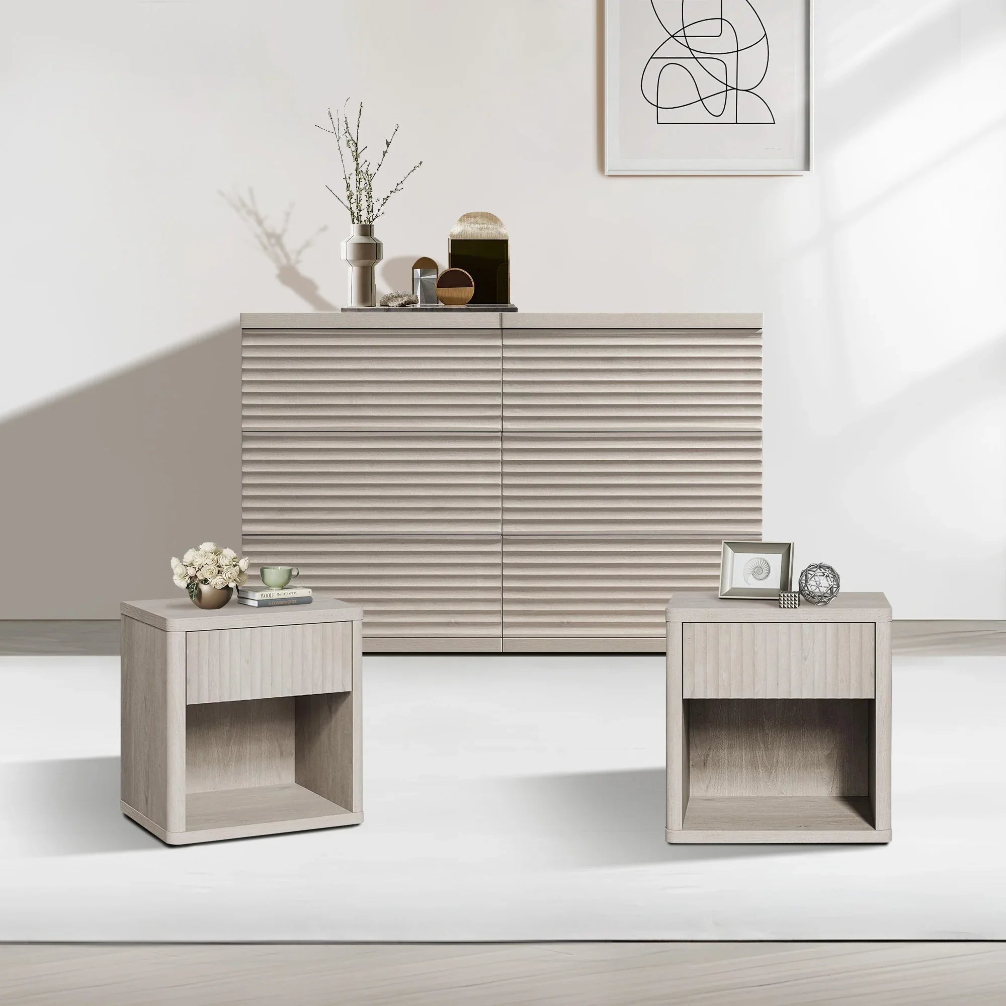 Stria Chest of 6 Drawers and Cas Bedroom Sets