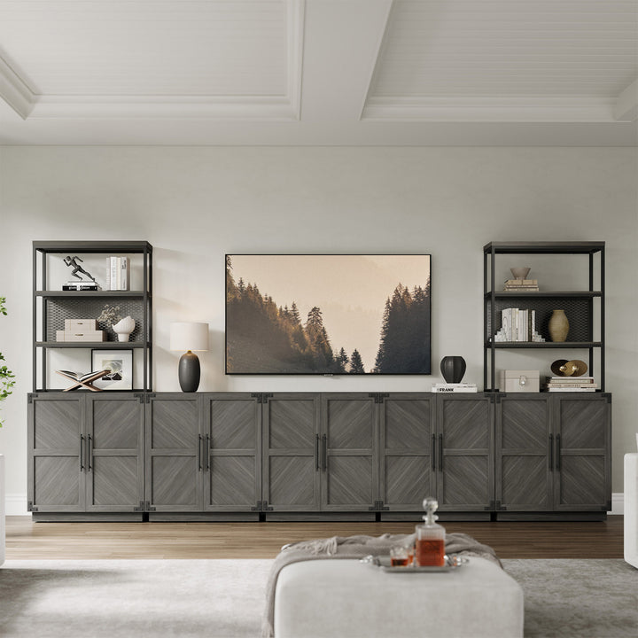 Willow Sideboard Modular TV Stands with 2 Doors, Set of 2