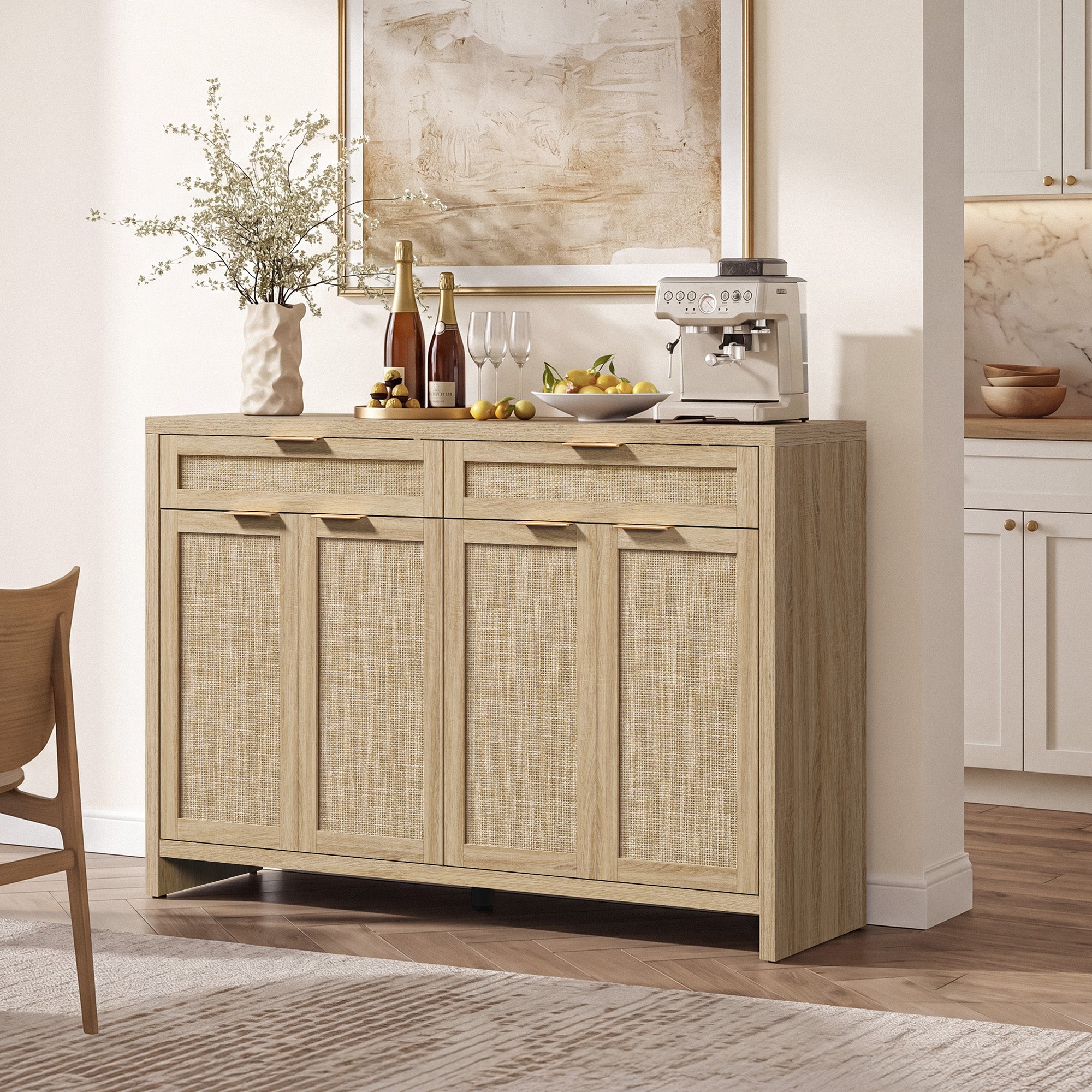Savanna 59Inch-Wide Buffet Cabinet, Large Storage