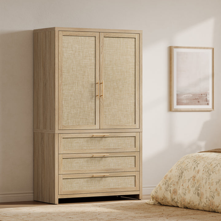 Savanna Rattan Wardrobe, Flexible Storage