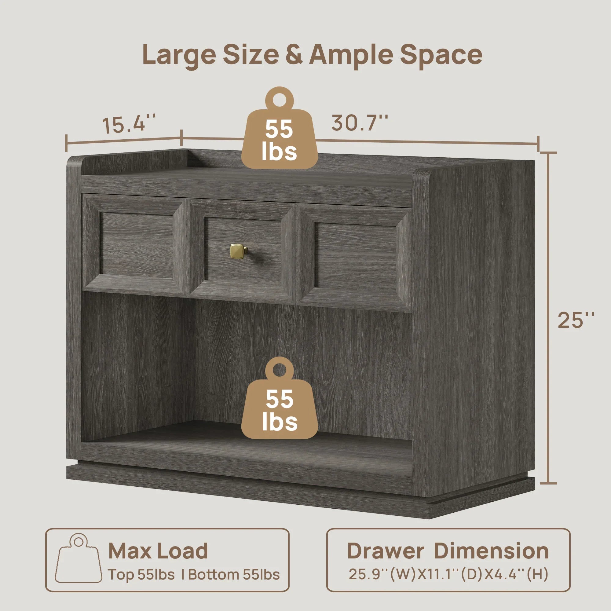 Helio 6-Drawer Dresser and Nightstands Set For Bedroom