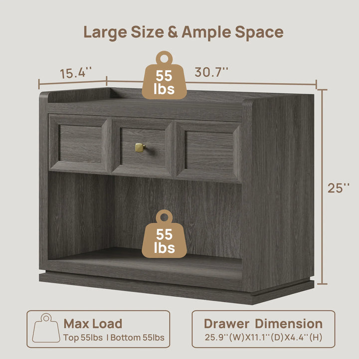 Helio 6-Drawer Dresser and Nightstands Set For Bedroom