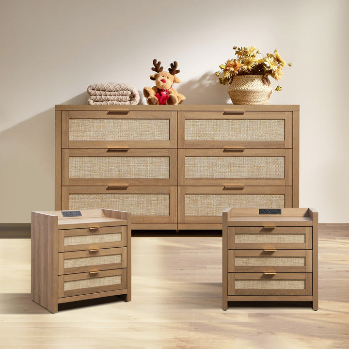 Savanna 6 Drawers Dresser Set, Bedroom Storage
