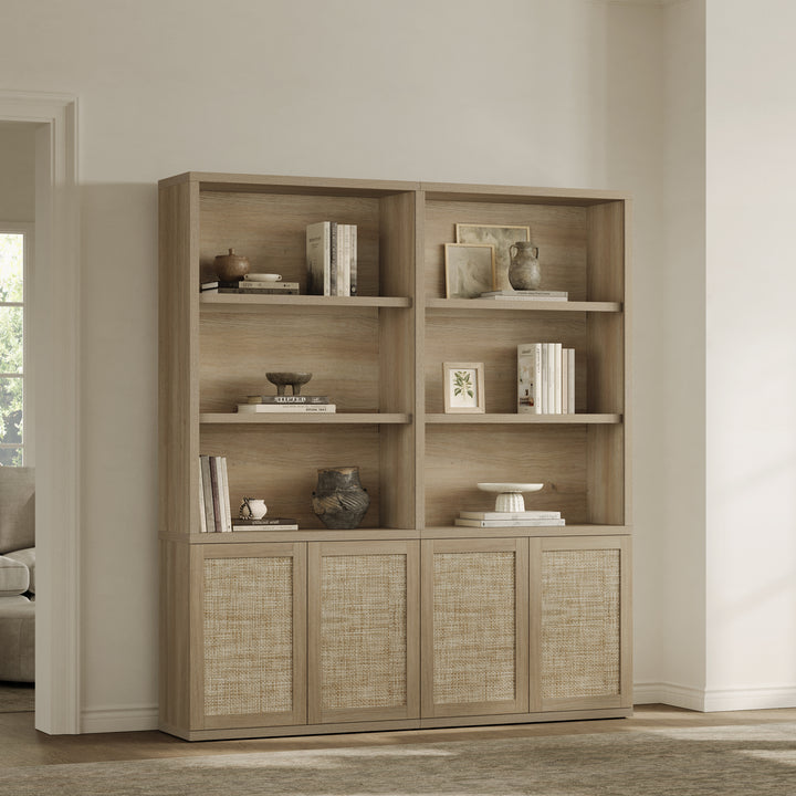 Zura Rattan Bookcase, 71 Inches Tall