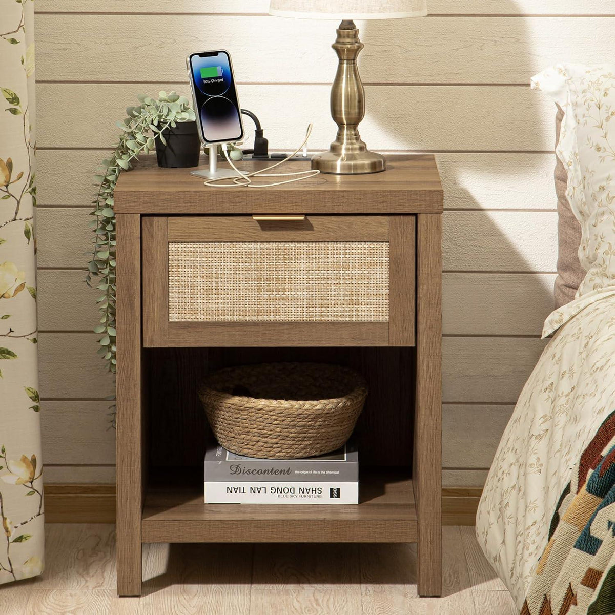 Savanna Nightstand with Charge Station