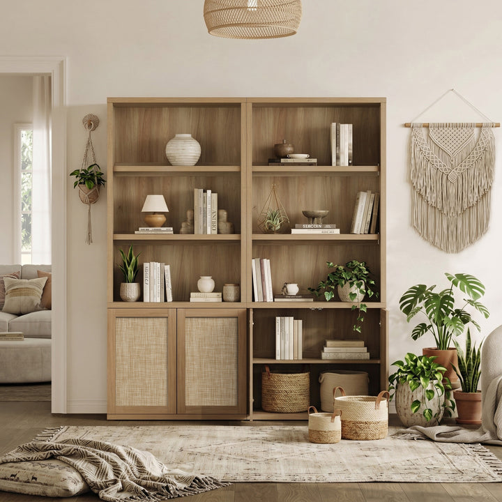 Zura 71-Inch Tall Bookcase with 2 Doors
