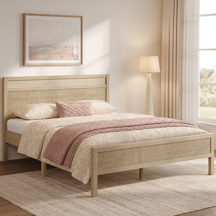 Savanna Rattan Bed Frame, Queen Size