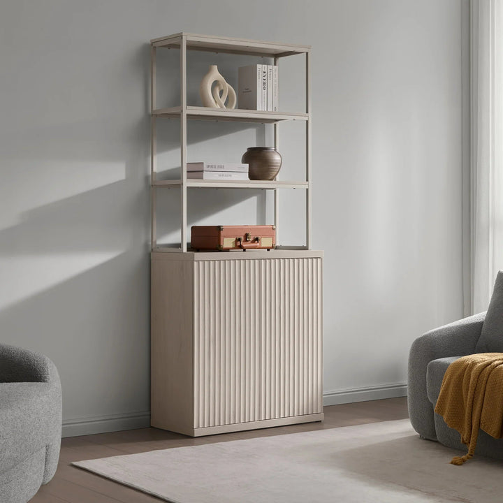 Stria Book Shelf with Doors, Set of 2