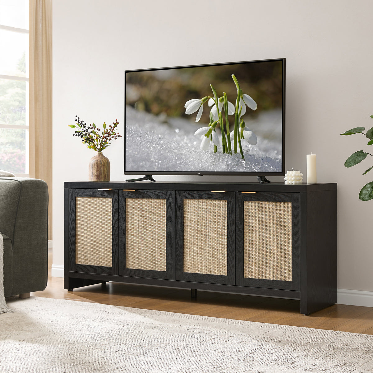 Savanna TV Storage Cabinet with 4 Doors, up to 65Inch