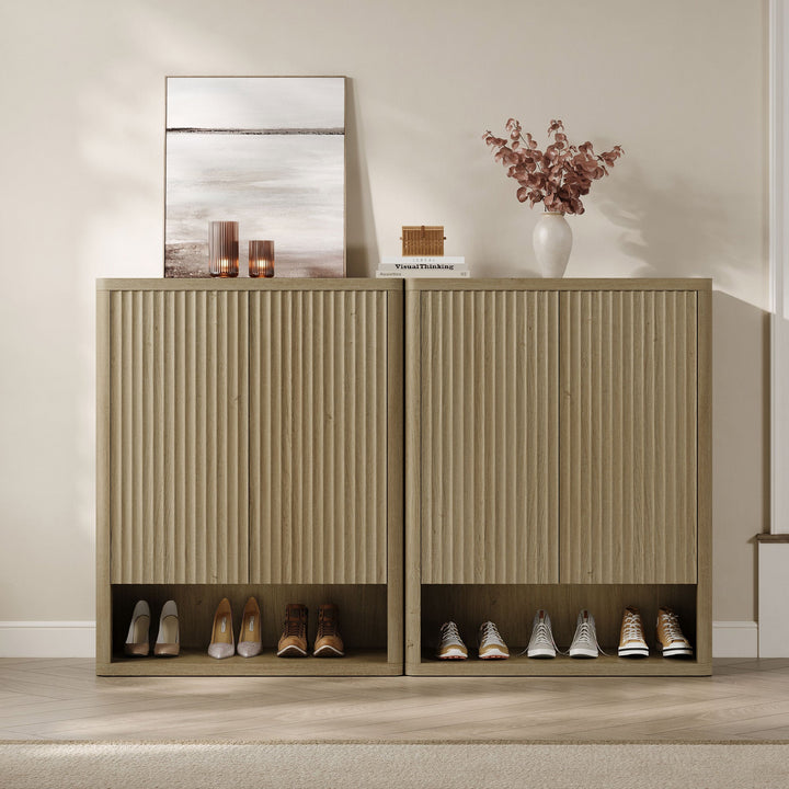 Cas Shoe Cabinet with 2 Doors, Entryway Storage, Set of 2