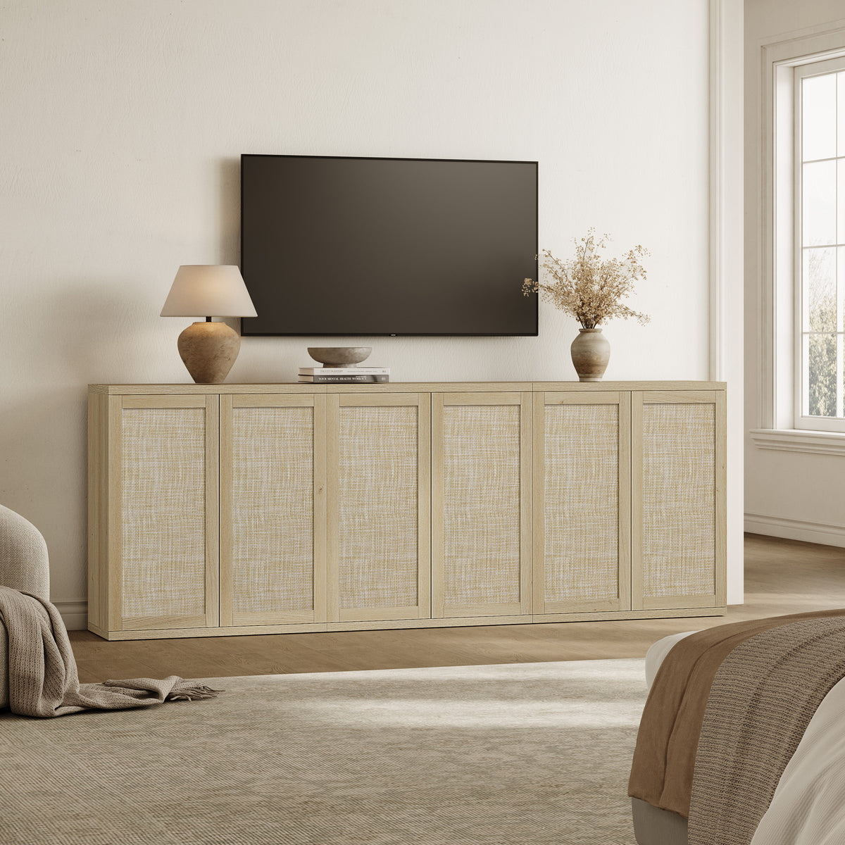Zura 2-Door Buffet Cabinet, Large Storage, Set of 3