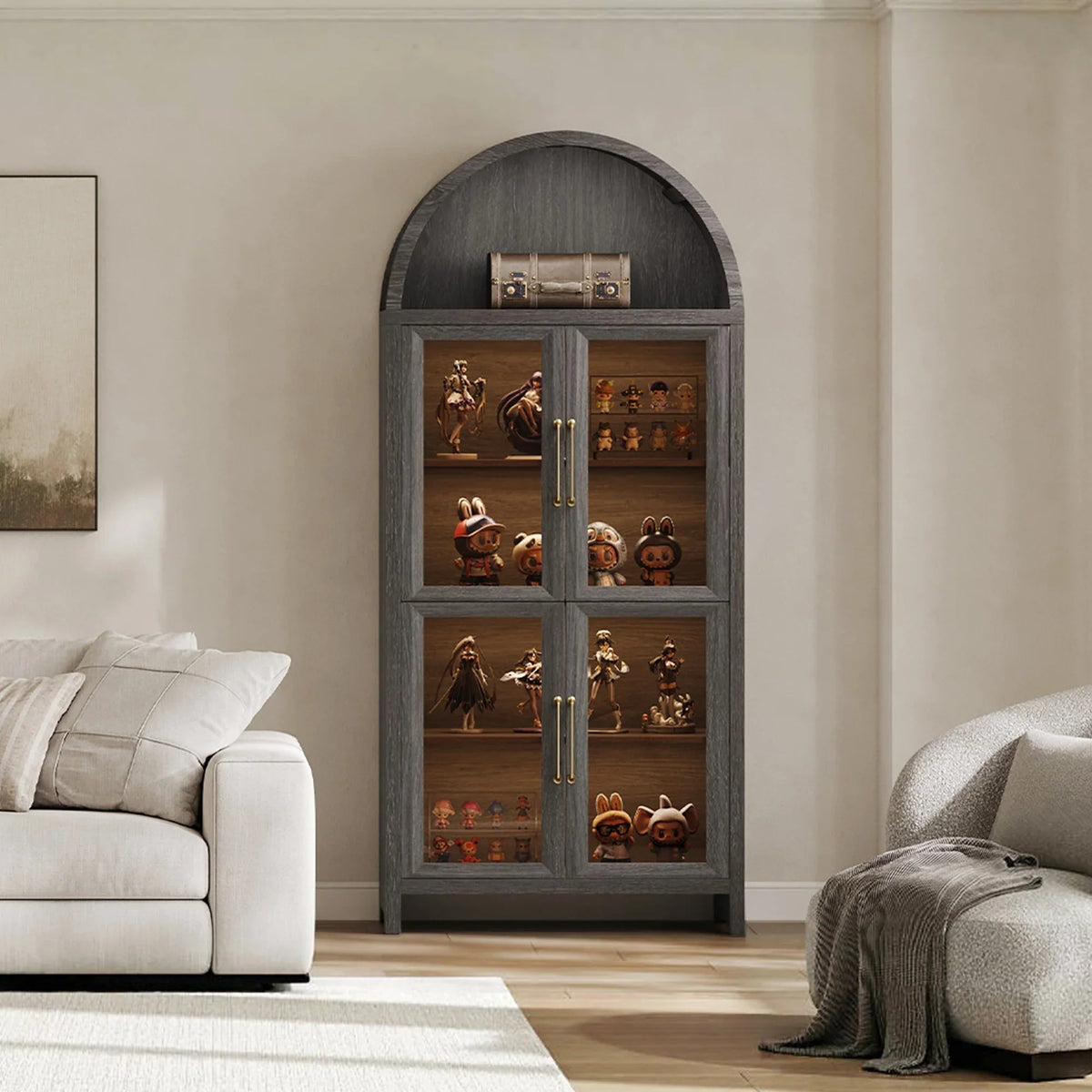 Helio Display Cabinet with Glass Door, Set of 2