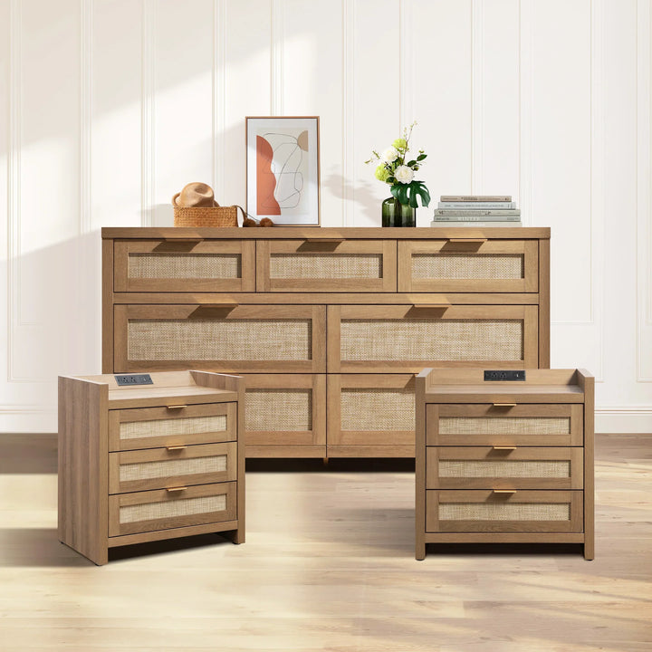 Savanna 7 Drawers Dresser and Nightstand Set