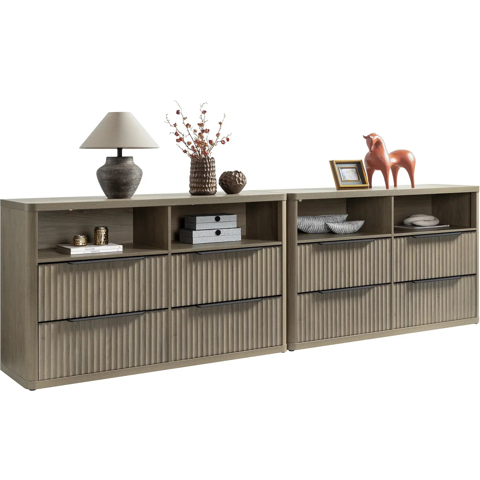 Cas 4 Drawer dresser with Open Shelf