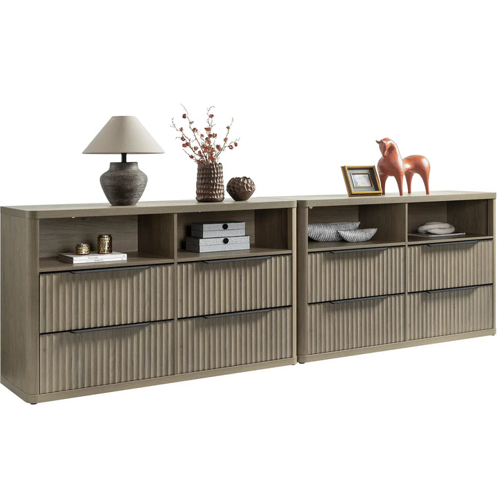 Cas 4 Drawer dresser with Open Shelf