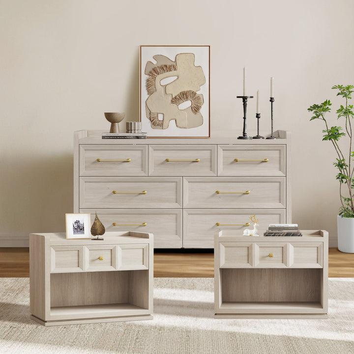 Helio Chest and Large-Size Nightstands Bedroom Set