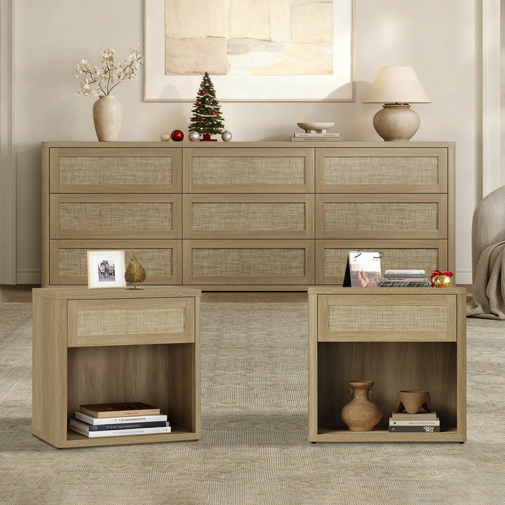 Zura Large-Size Bedroom Sets, Rattan Style