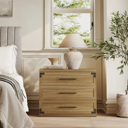 Willow 3-Drawers Nightstands Set, 31.3 Inch Wide