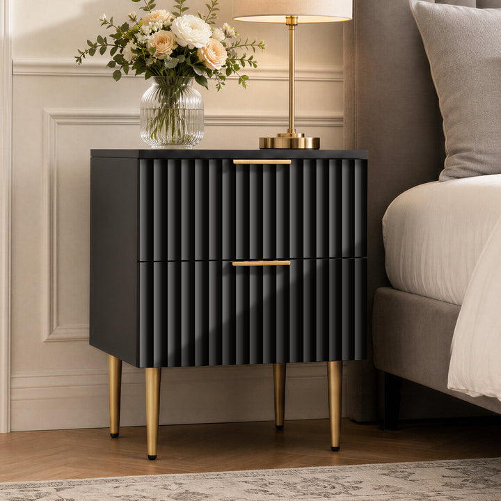 Opus Black Nightstand