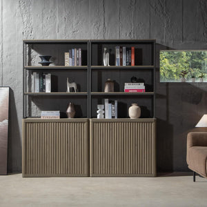 Cas 70.9Inch Bookshelf With 2 Doors, Set of 2