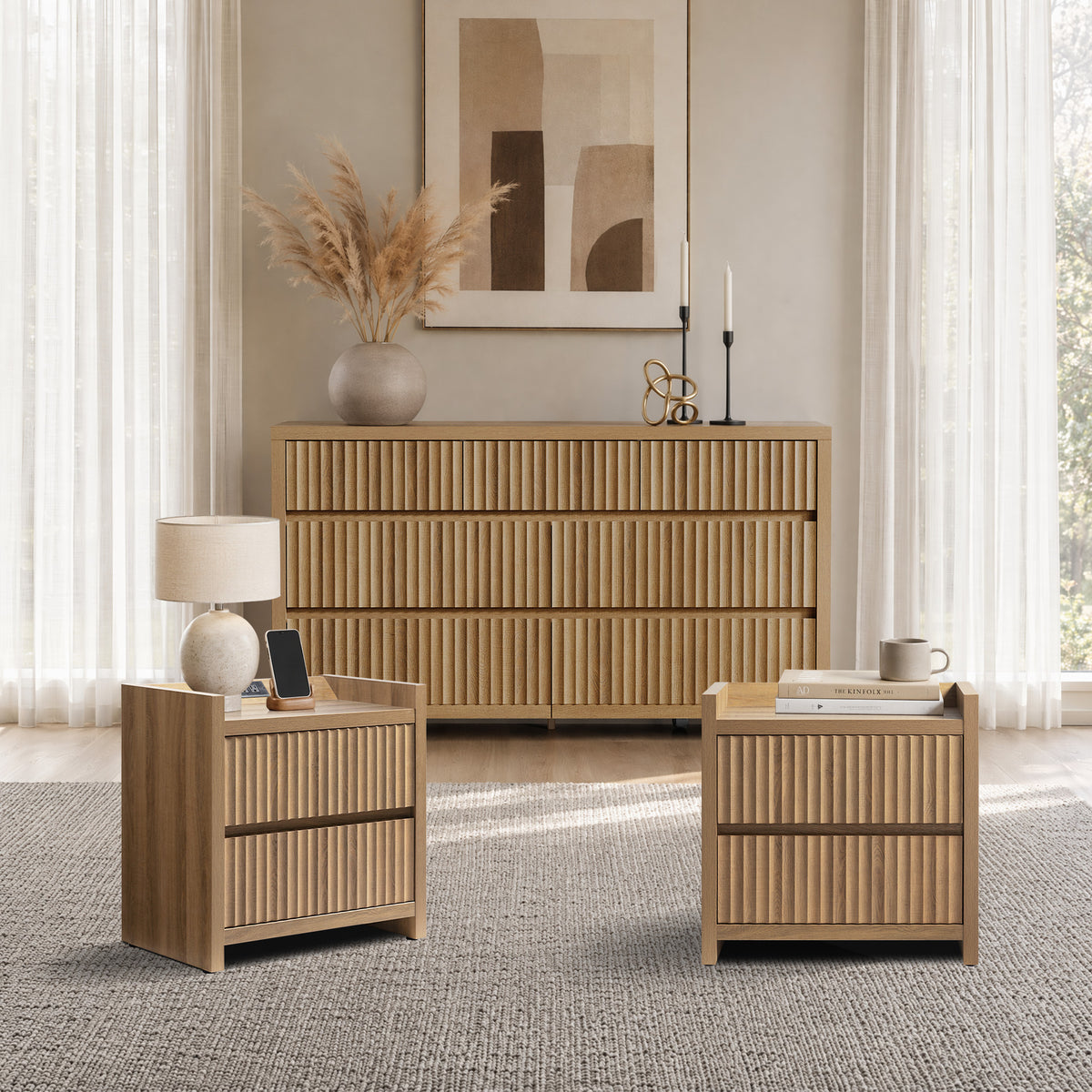 Prelude 7 Drawers Dresser and Nightstands Set