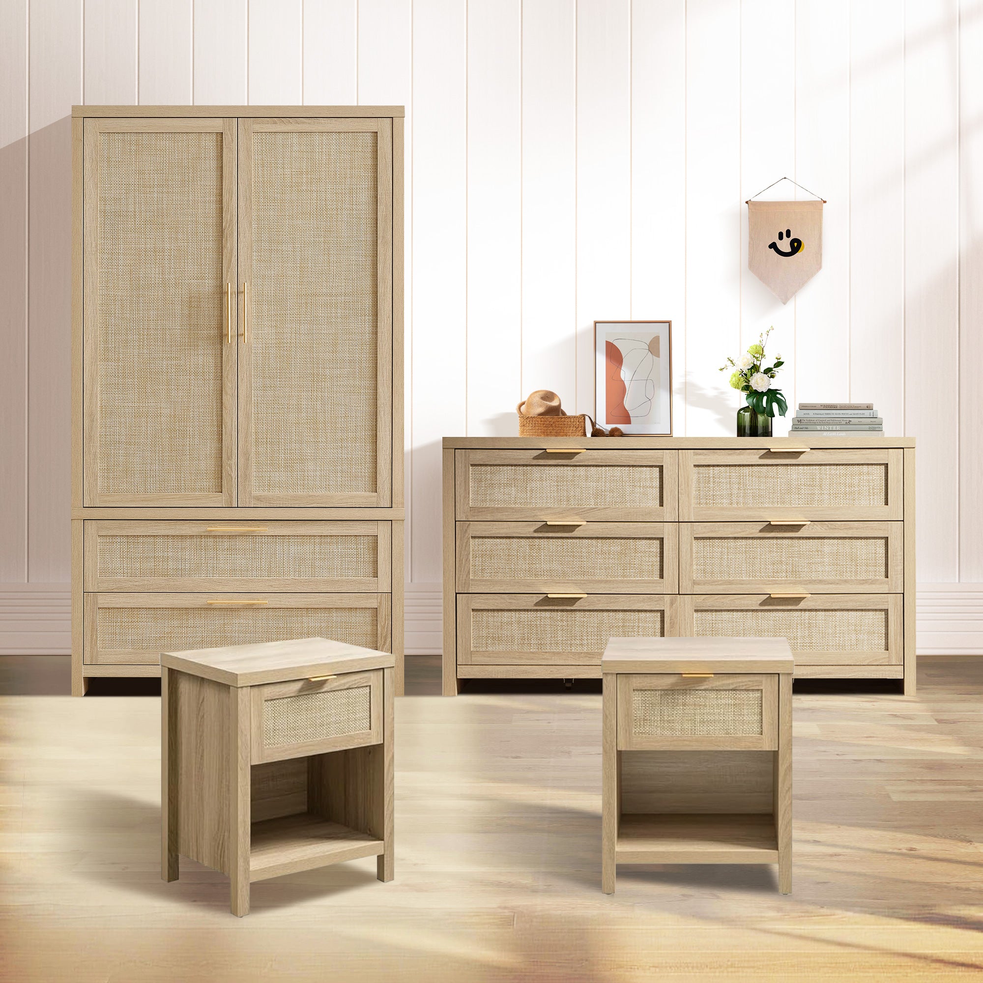 Savanna 6-Drawer Dresser, Wardrobe and 2-Drawer Nightstand Set