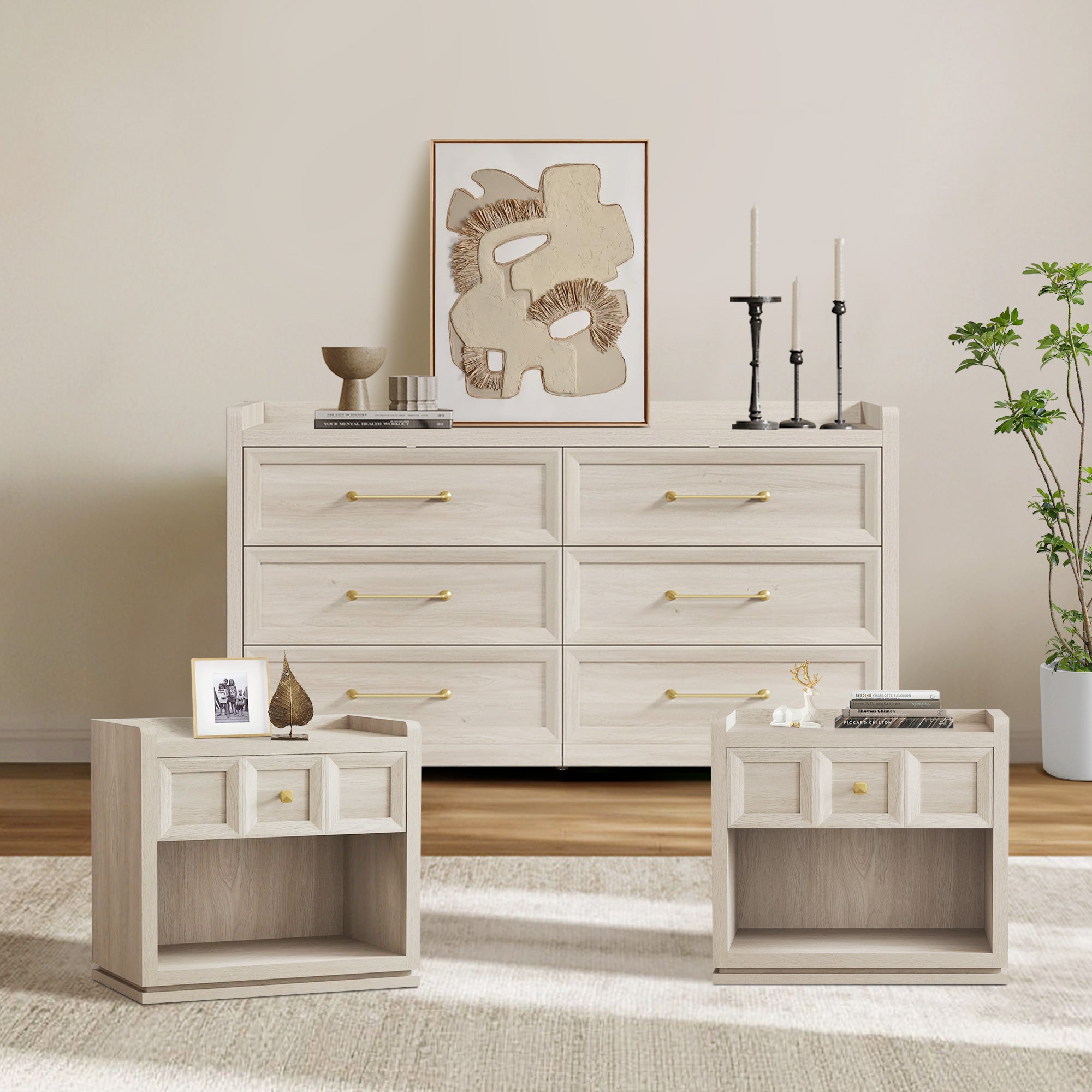 Helio 6 Drawer Dresser and Nightstands Set