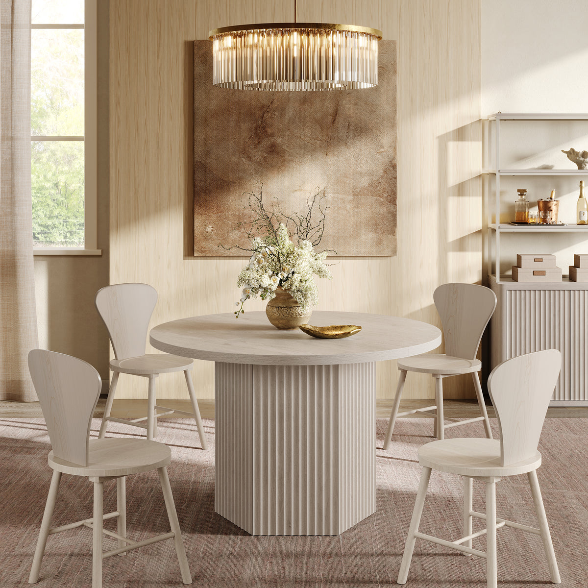 Cas Modern Dining Table and Chairs Set for 2 to 6