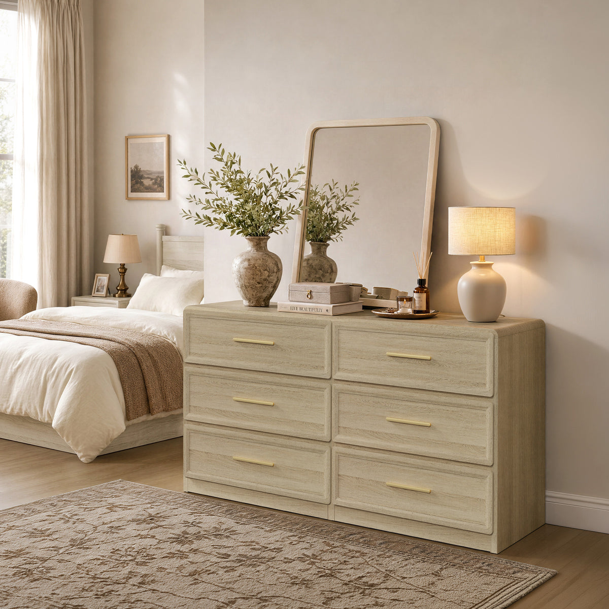 Crescent Modern Dresser for Bedroom Storage, 64'' Wide
