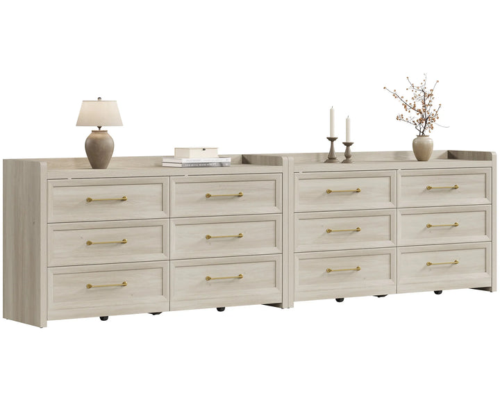 Helio White 6 Drawers Dresser