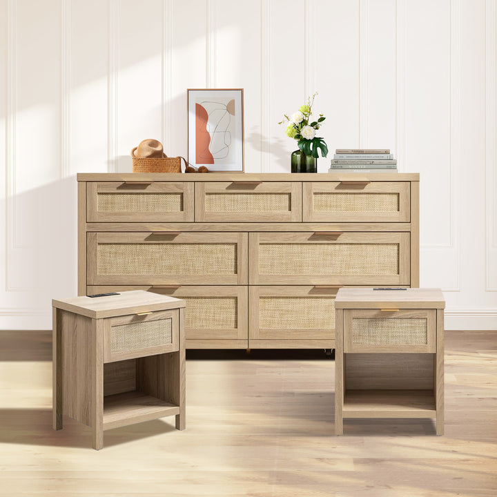 Savanna Cabinet Bedroom Set with Charging Station