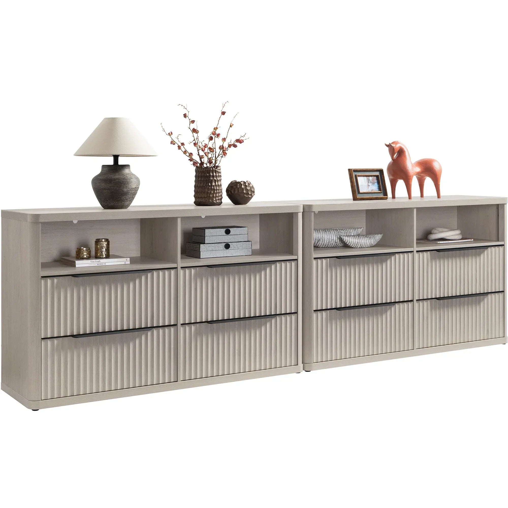 Cas 4 Drawer dresser with Open Shelf