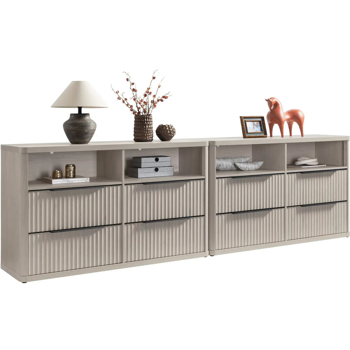 Cas 4 Drawer dresser with Open Shelf