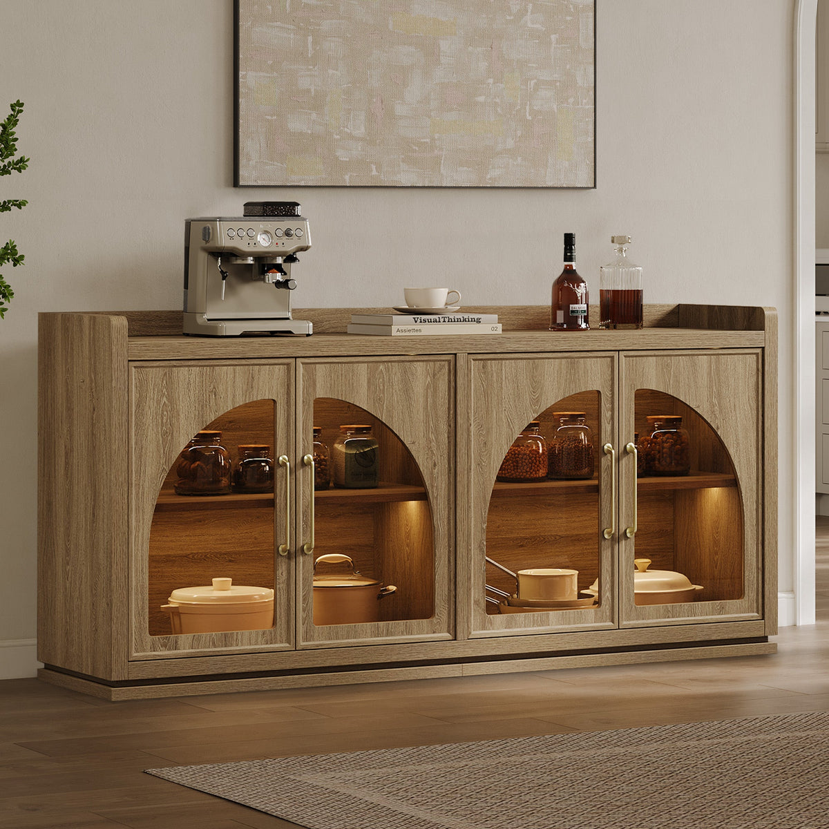 Helio Sideboard with Glass Doors and Light
