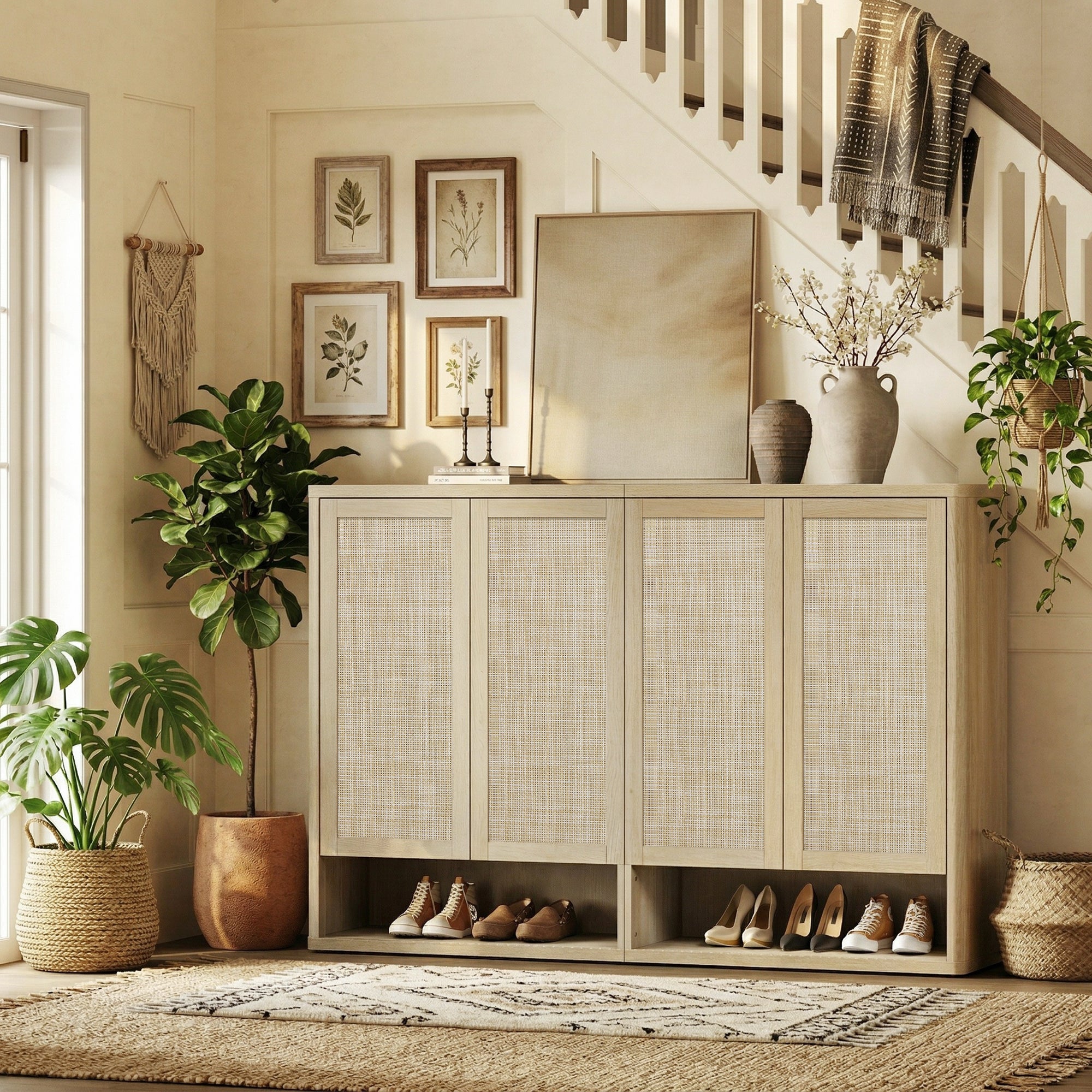 Zura 50-Pair Shoe Cabinet with 4 Doors