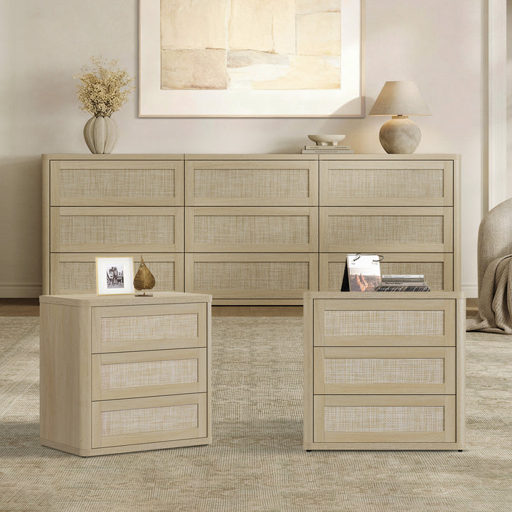 Zura Modular 9-Drawer Chest and Nightstands Set