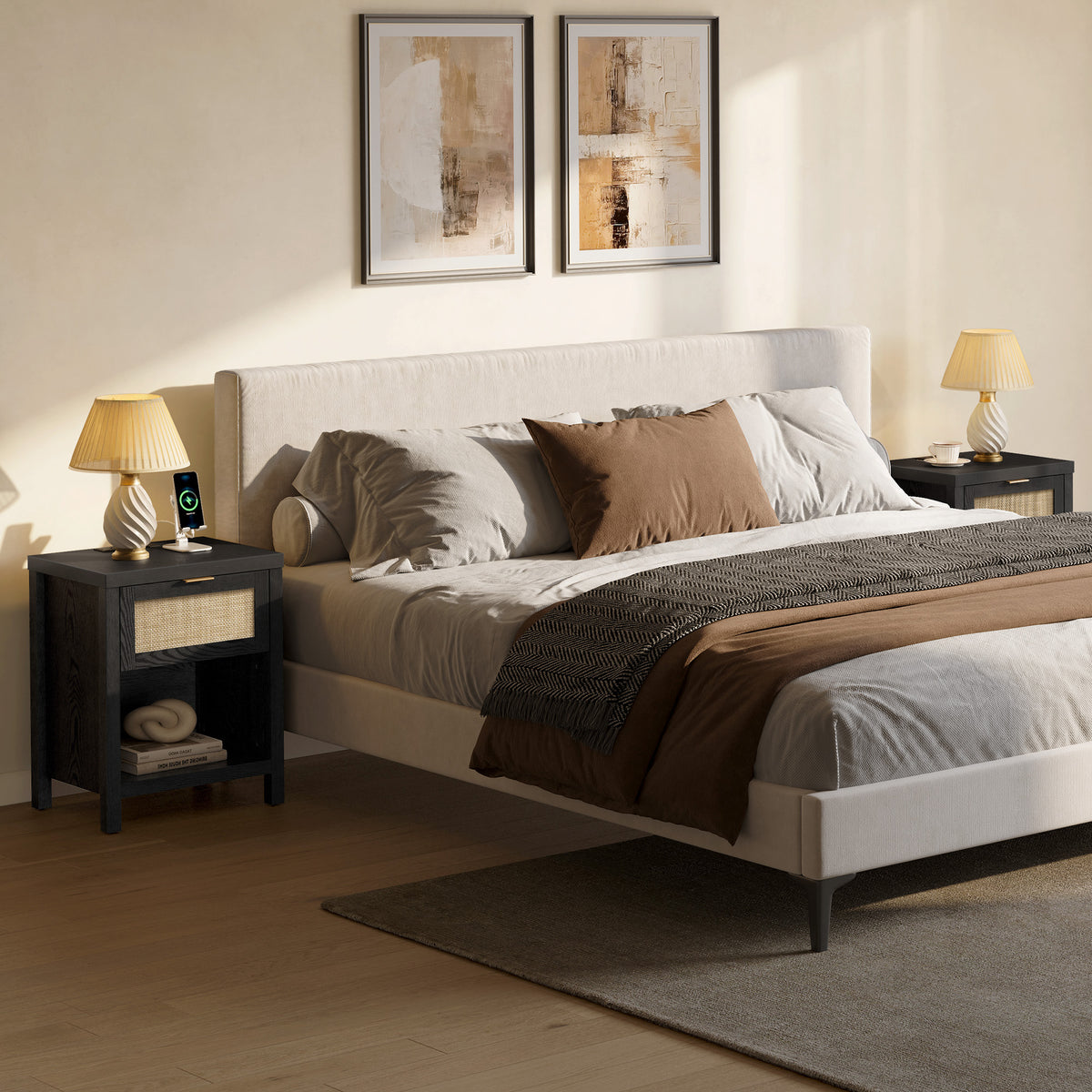 Savanna Nightstand with Charger