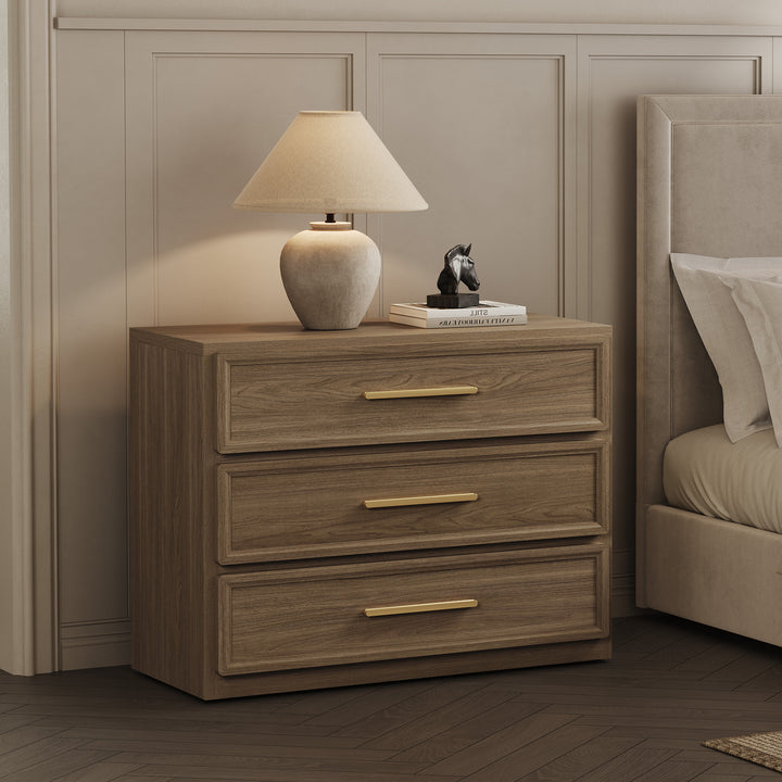 Crescent Nightstand with 3 Drawers