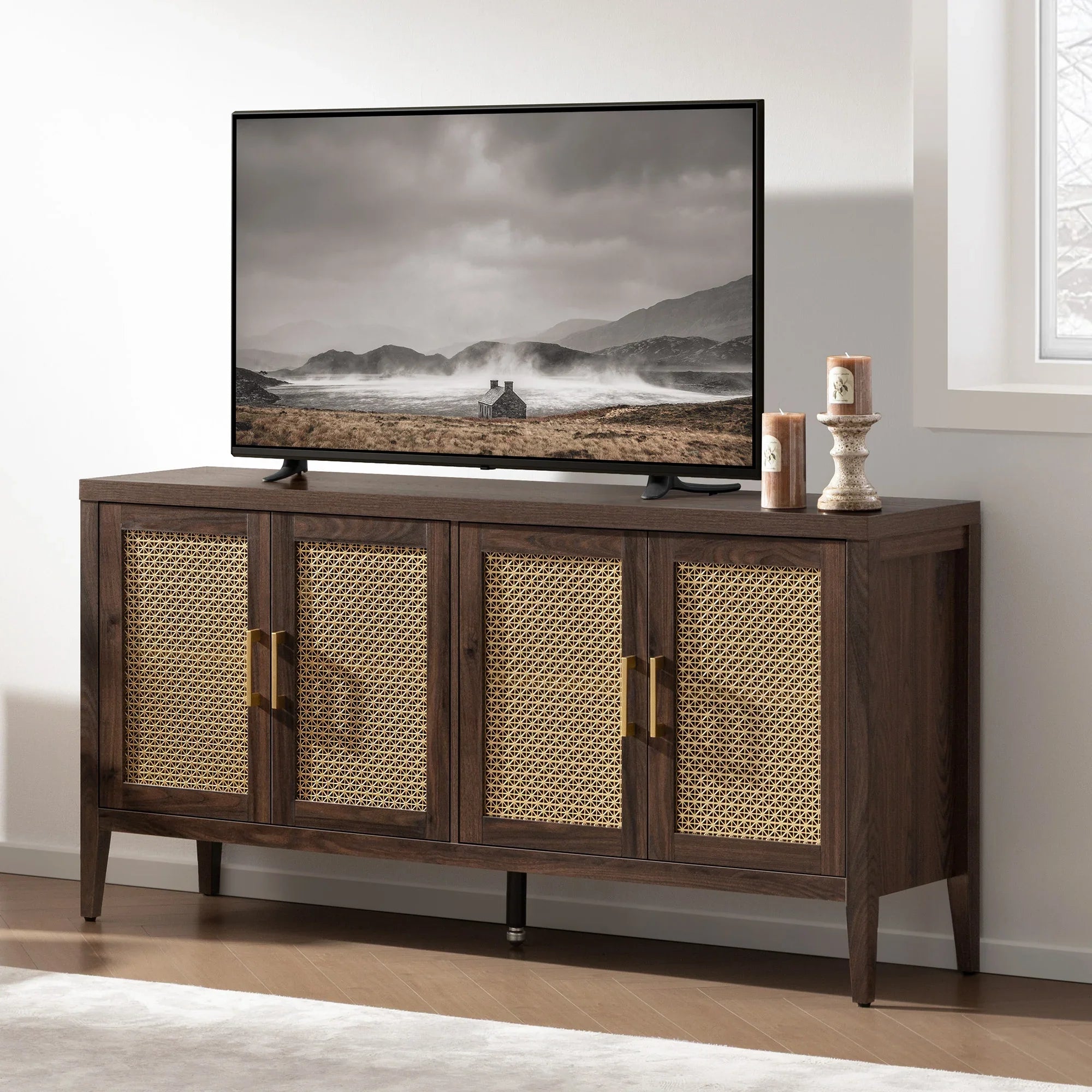 Andy TV Stand for 65 Inch TV and Bookcase Sets