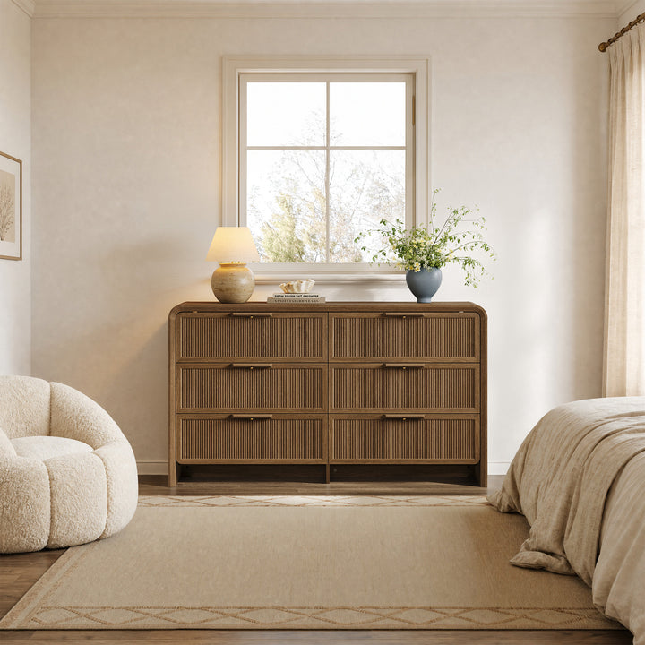 Alina 55'' Wide Bedroom Dresser with 6 Drawers, Set of 2